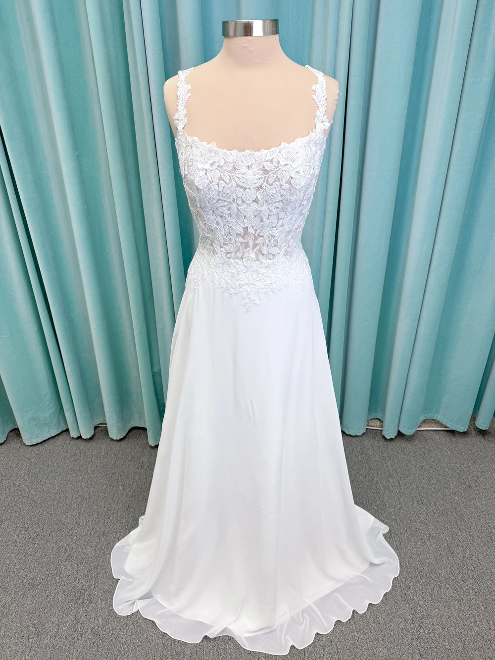 Morilee Style 15108 Senna Boho A-Line with Square Neckline and Chiffon Skirt